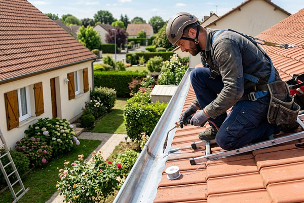 Pose d'éléments de zinguerie sur mesure et gouttières neuves en zinc